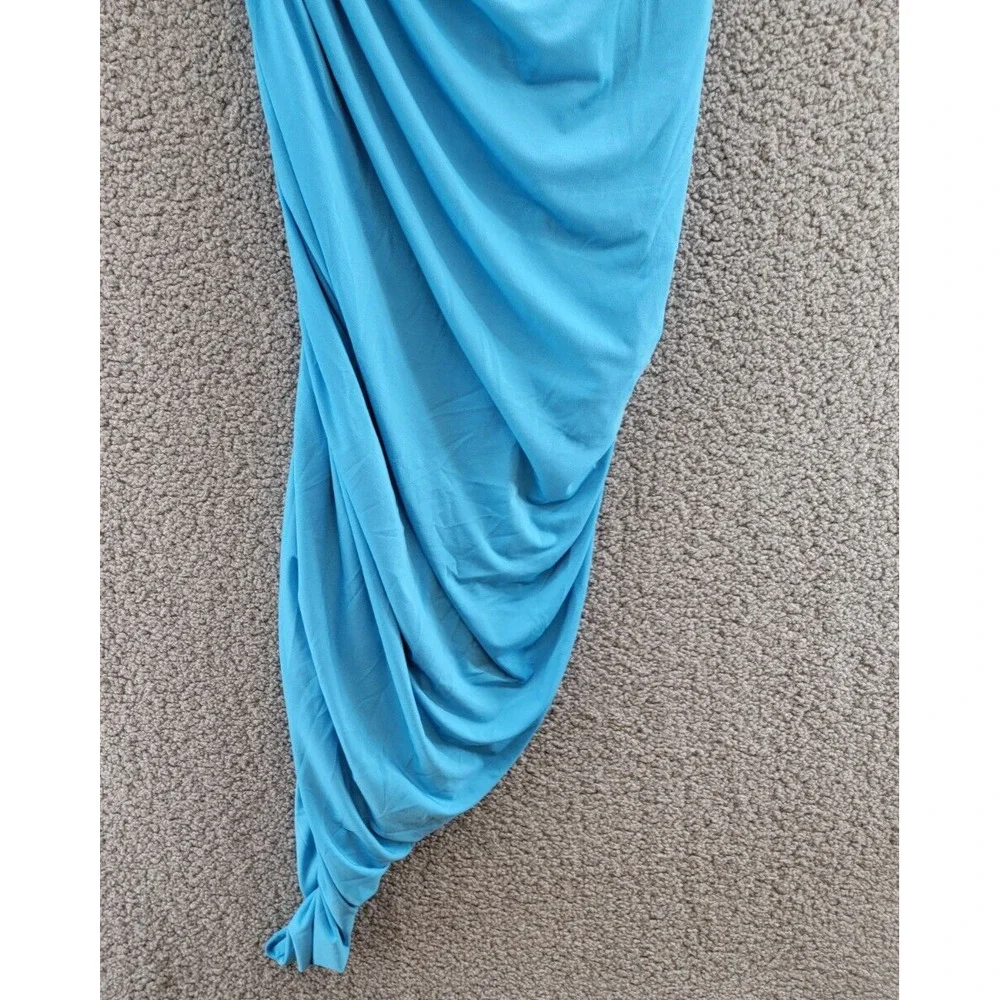 Steve Madden Ayana Dress Women's L Atlantic Blue One Shoulder Neckline Pull On~ - Picture 3 of 14